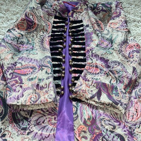 JONI B Bohemian Open Front Cardigan Purple Women’s Medium - Picture 13 of 13
